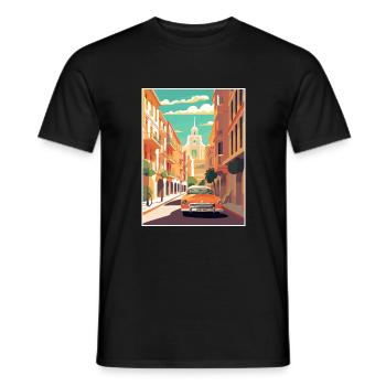 Valencia Spanien Vintage Reiseposter WPA Souvenir - Männer T-Shirt - Schwarz - Vorne - AI Model Male 178 light (178cm)