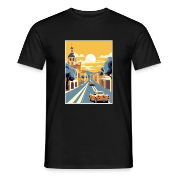 Jerez de la Frontera Spanien Vintage Reiseposter - Männer T-Shirt - Schwarz - Vorne - AI Model Male 178 light (178cm)