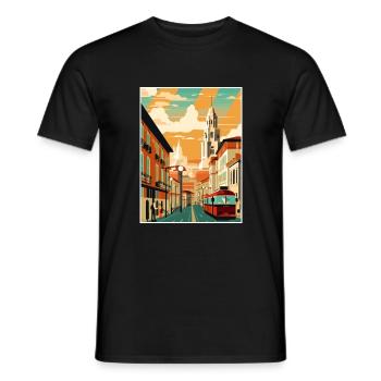 Pamplona Spanien Vintage Reiseposter WPA Souvenir - Männer T-Shirt - Schwarz - Vorne - AI Model Male 178 light (178cm)