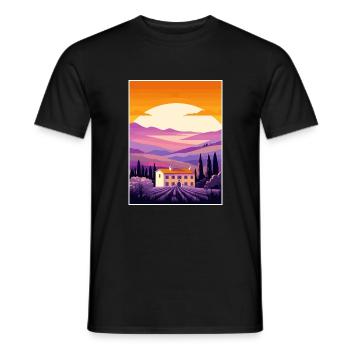 Provence Frankreich Vintage Reiseposter WPA Souvenir - Männer T-Shirt - Schwarz - Vorne - AI Model Male 178 light (178cm)