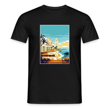 Menorca Spain Vintage Travel Poster WPA Souvenir - Men's T-Shirt - black - Front - AI Model Male 178 light (178cm)