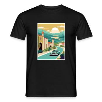 La Rioja Espagne Vintage voyage affiche WPA Souvenir - T-shirt homme - noir - Devant - AI Model Male 178 light (178cm)