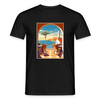 Costa del Sol Spanien Vintage Reiseposter Souvenir - Männer T-Shirt - Schwarz - Vorne - AI Model Male 178 light (178cm)