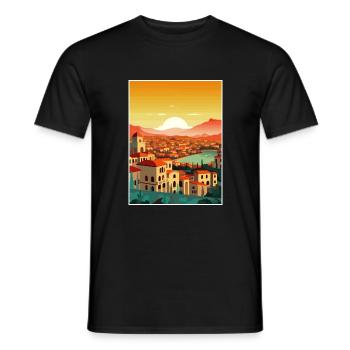 Grenade Espagne Vintage voyage affiche WPA Souvenir - T-shirt homme - noir - Devant - AI Model Male 178 light (178cm)