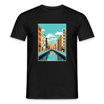 Bilbao Spain Vintage Travel Poster WPA Souvenir - Men's T-Shirt - black - Front - AI Model Male 178 light (178cm)
