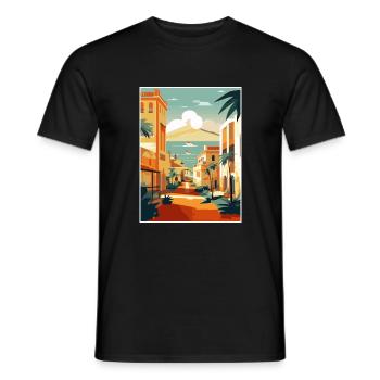 Îles Canaries Espagne Vintage voyage affiche WPA Art - T-shirt homme - noir - Devant - AI Model Male 178 light (178cm)