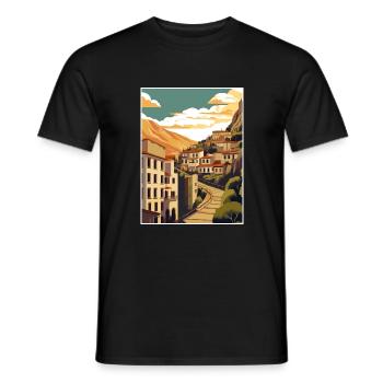 Cuenca Espagne Vintage voyage affiche WPA Souvenir - T-shirt homme - noir - Devant - AI Model Male 178 light (178cm)
