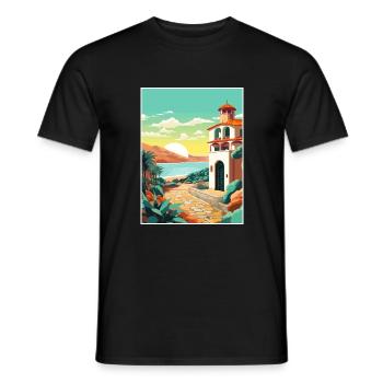 Costa Brava Spanien Vintage Reiseposter Souvenir - Männer T-Shirt - Schwarz - Vorne - AI Model Male 178 light (178cm)