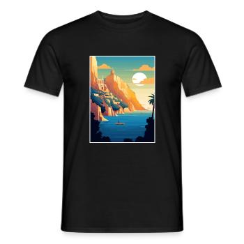 Capri Italy Decoration Vintage Travel Poster WPA - Men's T-Shirt - black - Front - AI Model Male 178 light (178cm)