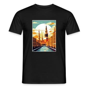 Saragosse Espagne Vintage voyage affiche WPA Souvenir - T-shirt homme - noir - Devant - AI Model Male 178 light (178cm)