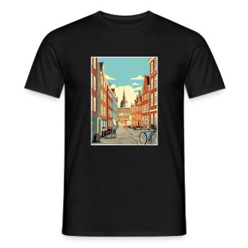 Copenhague Danemark Vintage voyage affiche Souvenir - T-shirt homme - noir - Devant - AI Model Male 178 light (178cm)