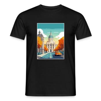 Madrid Spain Vintage Travel Poster WPA Souvenir - Men's T-Shirt - black - Front - AI Model Male 178 light (178cm)