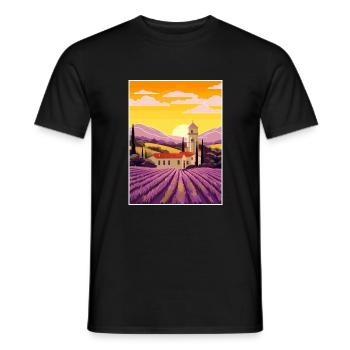 Provence Frankreich Vintage Reiseposter WPA Souvenir - Männer T-Shirt - Schwarz - Vorne - AI Model Male 178 light (178cm)