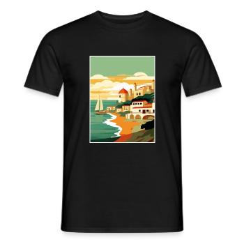 Costa De La Luz Espagne Vintage Voyage Poster WPA - T-shirt homme - noir - Devant - AI Model Male 178 light (178cm)
