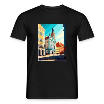 Czestochowa Pologne Vintage voyage affiche Souvenir - T-shirt homme - noir - Devant - AI Model Male 178 light (178cm)