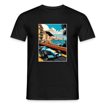 Monaco Vintage Travel Poster WPA Souvenir - Men's T-Shirt - black - Front - AI Model Male 178 light (178cm)