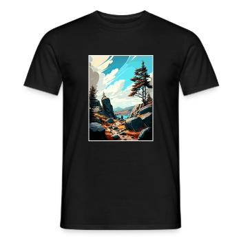 Pieninski Pologne Vintage voyage affiche Souvenir - T-shirt homme - noir - Devant - AI Model Male 178 light (178cm)