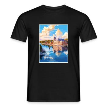 Naantali Finlande Vintage voyage affiche Souvenir - T-shirt homme - noir - Devant - AI Model Male 178 light (178cm)