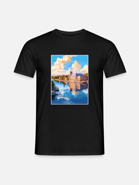 Naantali Finland Vintage matkajuliste Matkamuisto - Miesten T-paita - musta