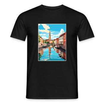 Turku Finnland Vintage Reiseposter WPA Souvenir - Männer T-Shirt - Schwarz - Vorne - AI Model Male 178 light (178cm)