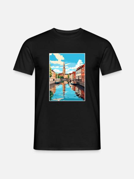 Turku Finland Vintage matkailujuliste WPA matkamuisto - Miesten T-paita - musta