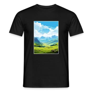 Pyrenäen Nationalpark Frankreich Reiseplakat - Männer T-Shirt - Schwarz - Vorne - AI Model Male 178 light (178cm)