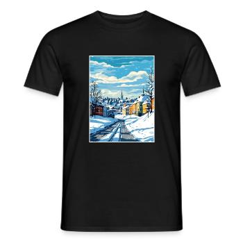 Lahti Finland Vintage Travel Poster WPA Souvenir - Men's T-Shirt - black - Front - AI Model Male 178 light (178cm)
