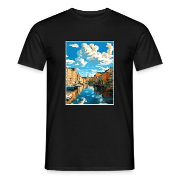 Tampere Finland Vintage Travel Poster WPA Souvenir - Men's T-Shirt - black - Front - AI Model Male 178 light (178cm)
