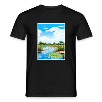 Tablas de Daimiel Nationalpark Spanien Souvenir - Männer T-Shirt - Schwarz - Vorne - AI Model Male 178 light (178cm)