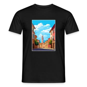 Parme Italie Vintage voyage affiche WPA Souvenir - T-shirt homme - noir - Devant - AI Model Male 178 light (178cm)