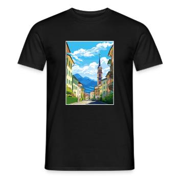 Bolzano Italie Vintage voyage affiche WPA Souvenir - T-shirt homme - noir - Devant - AI Model Male 178 light (178cm)
