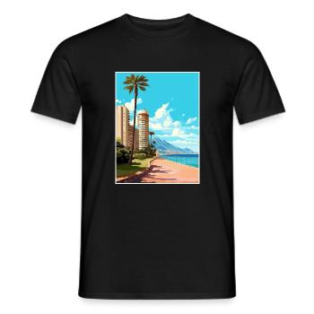 Alicante Espagne Vintage voyage affiche WPA Souvenir - T-shirt homme - noir - Devant - AI Model Male 178 light (178cm)