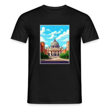 Vatikan Italien Dekoration Vintage Reiseposter WPA - Männer T-Shirt - Schwarz - Vorne - AI Model Male 178 light (178cm)