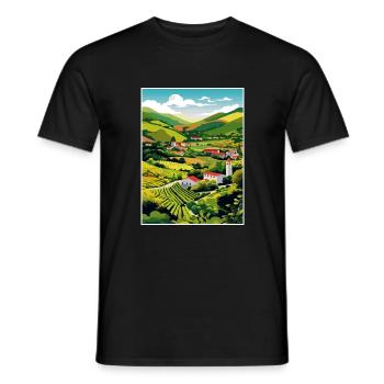Vallée du Douro Portugal Vintage Travel Poster WPA - T-shirt homme - noir - Devant - AI Model Male 178 light (178cm)