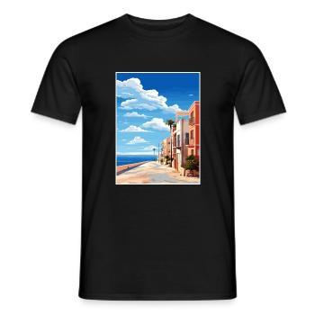 Almeria Spanien Vintage Reiseposter WPA Souvenir - Männer T-Shirt - Schwarz - Vorne - AI Model Male 178 light (178cm)