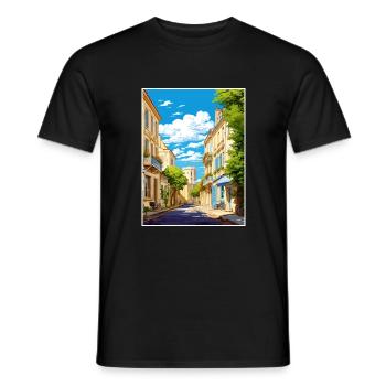 La Rochelle France Vintage Travel Poster Souvenir - Men's T-Shirt - black - Front - AI Model Male 178 light (178cm)