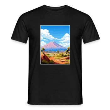 Parc national du Teide Espagne Affiche de voyage Vintage - T-shirt homme - noir - Devant - AI Model Male 178 light (178cm)
