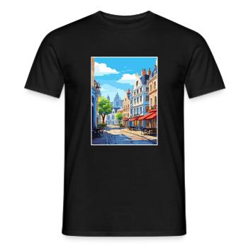 Lille Frankreich Vintage Reiseposter WPA Souvenir - Männer T-Shirt - Schwarz - Vorne - AI Model Male 178 light (178cm)
