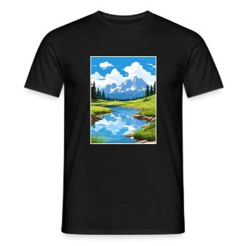 Nationalpark Aiguestortes Estany de Sant Maurici - Männer T-Shirt - Schwarz - Vorne - AI Model Male 178 light (178cm)