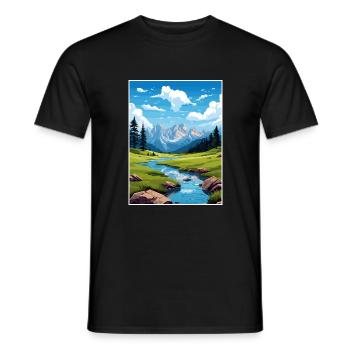 Nationalpark Aiguestortes Estany de Sant Maurici - Männer T-Shirt - Schwarz - Vorne - AI Model Male 178 light (178cm)