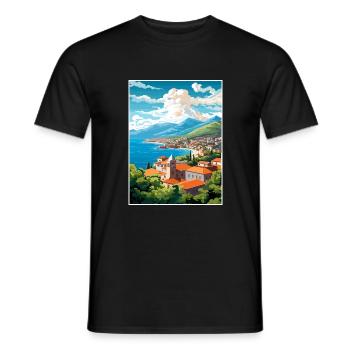 Budva Monténégro Vintage voyage affiche Souvenir - T-shirt homme - noir - Devant - AI Model Male 178 light (178cm)