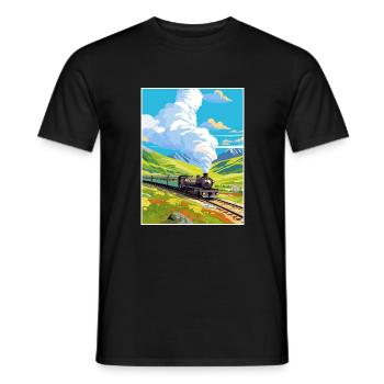 Orient Express Europe déco Vintage Affiche de voyage - T-shirt homme - noir - Devant - AI Model Male 178 light (178cm)