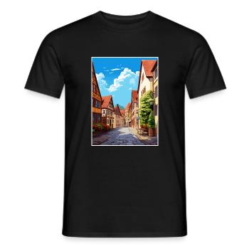 Nuremberg décoration Allemagne Vintage affiche de voyage - T-shirt homme - noir - Devant - AI Model Male 178 light (178cm)