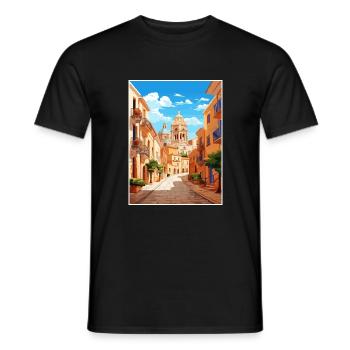 Alicante Espagne affiche de voyage vintage WPA Souvenir - T-shirt homme - noir - Devant - AI Model Male 178 light (178cm)
