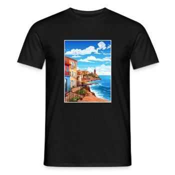 Asturien Spanien Vintage Reiseplakat WPA Souvenir - Männer T-Shirt - Schwarz - Vorne - AI Model Male 178 light (178cm)