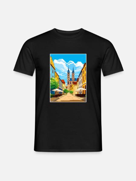 Magdeburg Dekoration Deutschland Vintage Reiseposter - Männer T-Shirt - Schwarz