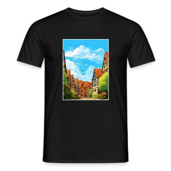 Nuremberg décoration Allemagne Vintage affiche de voyage - T-shirt homme - noir - Devant - AI Model Male 178 light (178cm)