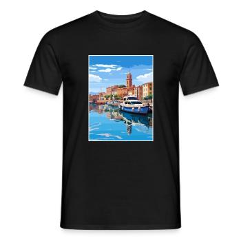 Figueres Espagne affiche de voyage vintage WPA Souvenir - T-shirt homme - noir - Devant - AI Model Male 178 light (178cm)