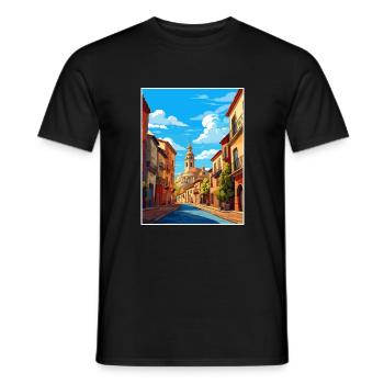 Navarre Espagne affiche de voyage vintage WPA Souvenir - T-shirt homme - noir - Devant - AI Model Male 178 light (178cm)