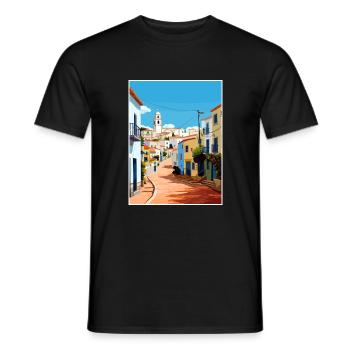 Albufeira Portugal Cascais Vintage Travel Poster - Men's T-Shirt - black - Front - AI Model Male 178 light (178cm)